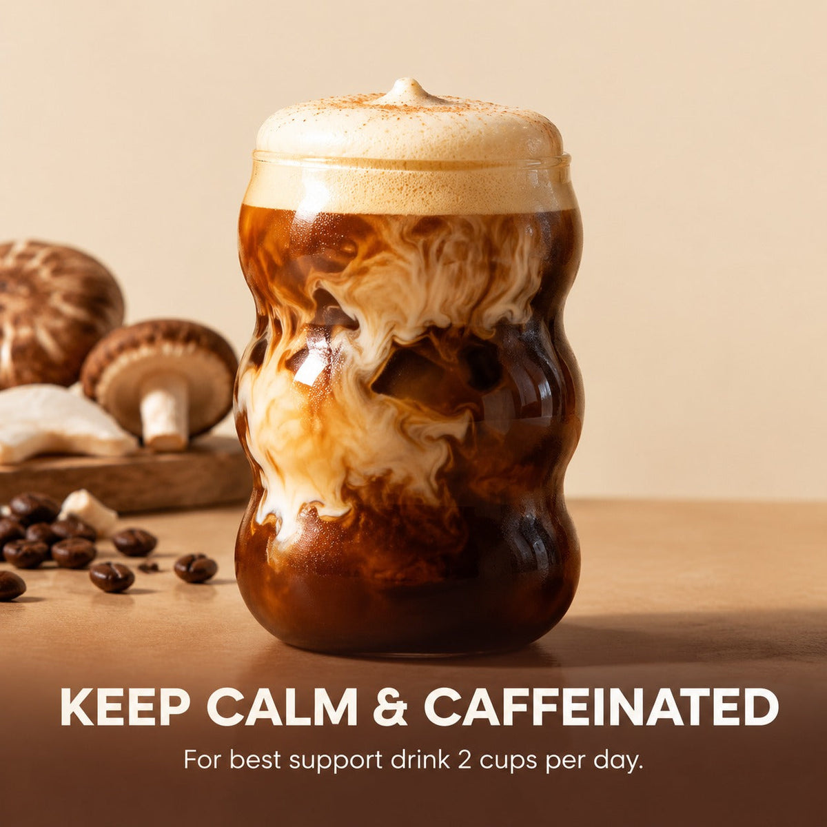Mushroom Coffee, Dark Roast, Adaptogenic Blend, 30 Servings